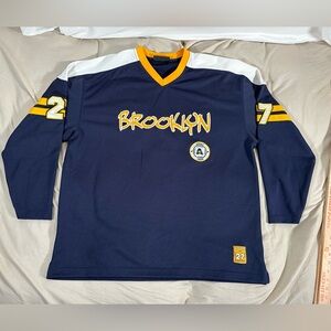 Asphalt Legend #27 Starter Brooklyn Jersey Shirt Navy Yellow Men’s OSFM